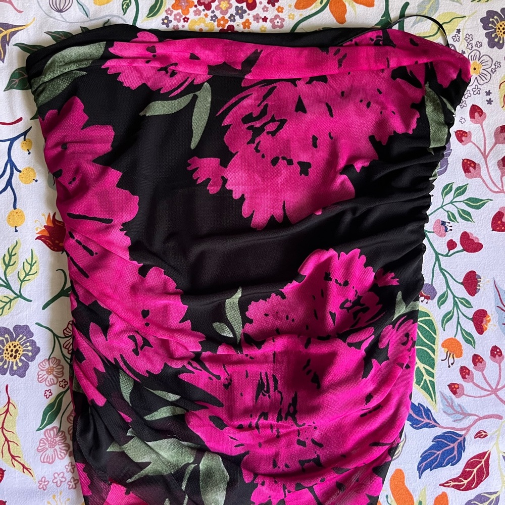 Eclipse Black and Pink Floral Blouse